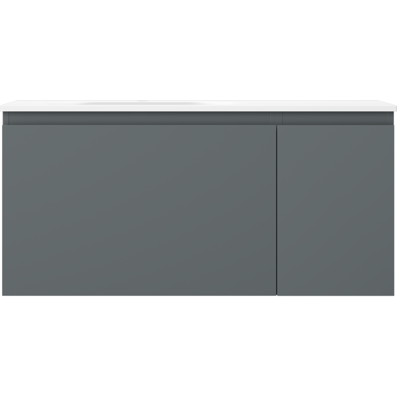 Mexen Orio szafka łazienkowa 90 cm z umywalką Vela lewą, 1S, 1D, grafit mat/biała mat - 91A13-09047-3-BBFF66-W23L01