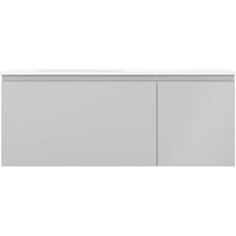 Mexen Orio szafka łazienkowa 120 cm z umywalką Vela lewą, 1S, 1D, szara mat/biała mat - 91A13-12047-3-BBFF62-W23L01