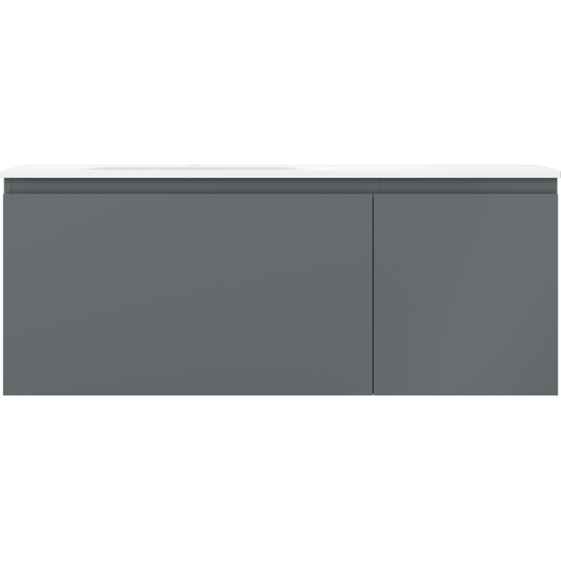 Mexen Orio szafka łazienkowa 120 cm z umywalką Vela lewą, 1S, 1D, grafit mat/biała mat - 91A13-12047-3-BBFF66-W23L01