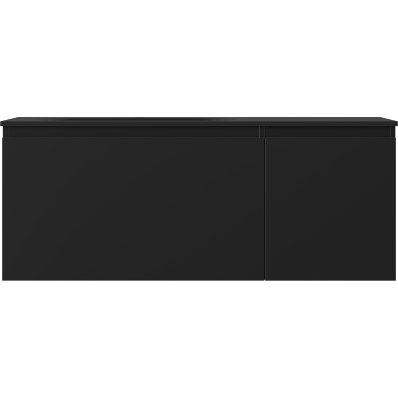 Mexen Orio szafka łazienkowa 120 cm z umywalką Vela lewą, 1S, 1D, czarna mat - 91A13-12047-3-BBFF71-W23L71