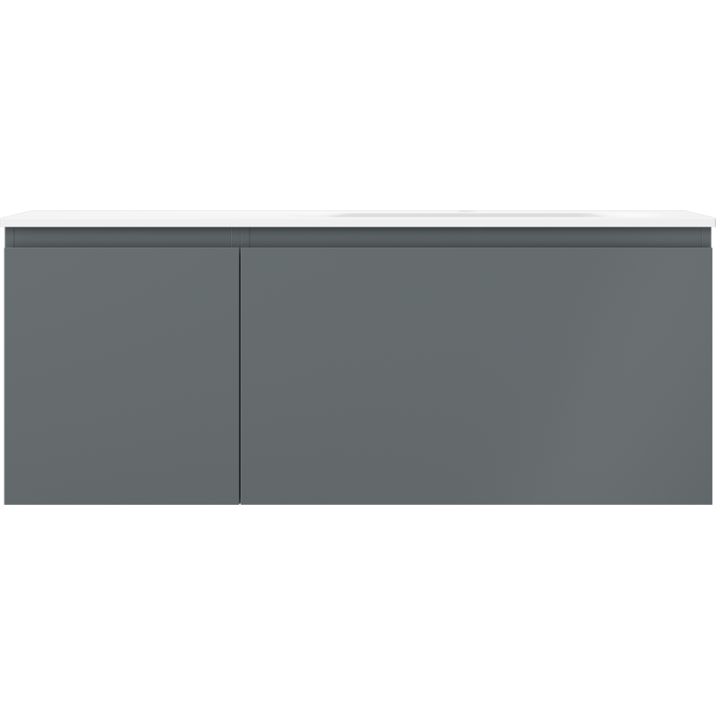Mexen Orio szafka łazienkowa 120 cm z umywalką Vela prawą, 1S, 1D, grafit mat/biała mat - 91A13-12047-3-BBFF66-W23P01