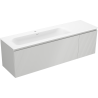 Mexen Rivel szafka łazienkowa 160 cm z umywalką Vela lewą, 1S, 1D, ryflowana, szara mat/biała mat - 91A23-16047-3-BBFF62-W23L01