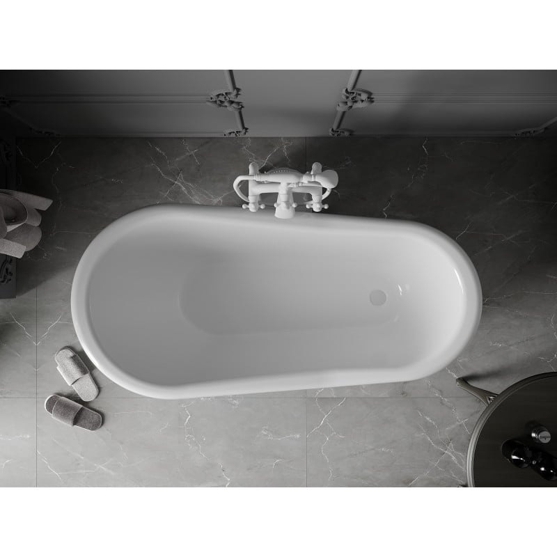 Mexen Retro wanna wolnostojąca 150 x 73 cm, biała, nogi białe - 53251507300-20