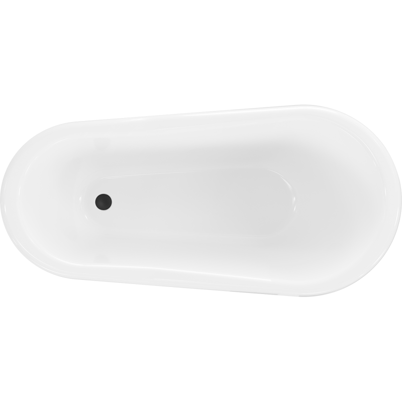 Mexen Retro wanna wolnostojąca 150 x 73 cm, biała, nogi czarne - 53251507300-70