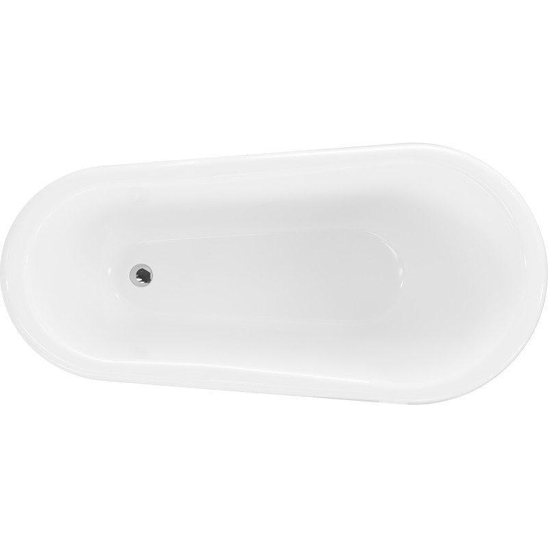Mexen Retro wanna wolnostojąca 150 x 73 cm, biała/czarna, nogi chrom - 53251507375-00