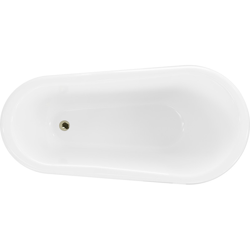 Mexen Retro wanna wolnostojąca 150 x 73 cm, biała/czarna, nogi złote - 53251507375-50