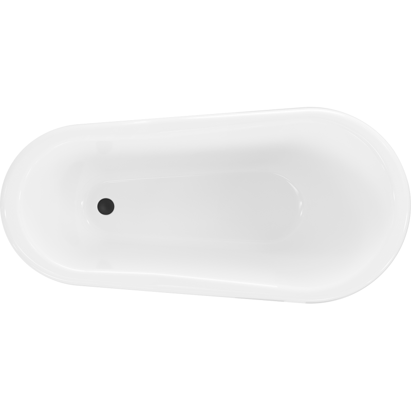 Mexen Retro wanna wolnostojąca 150 x 73 cm, biała/czarna, nogi czarne - 53251507375-70