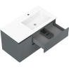 Mexen Rivel szafka łazienkowa 90 cm z umywalką Otis prawą., 2S, 1D, ryflowana, grafit/biała mat - 91A23-09047-3-BBFFF66-W18P01