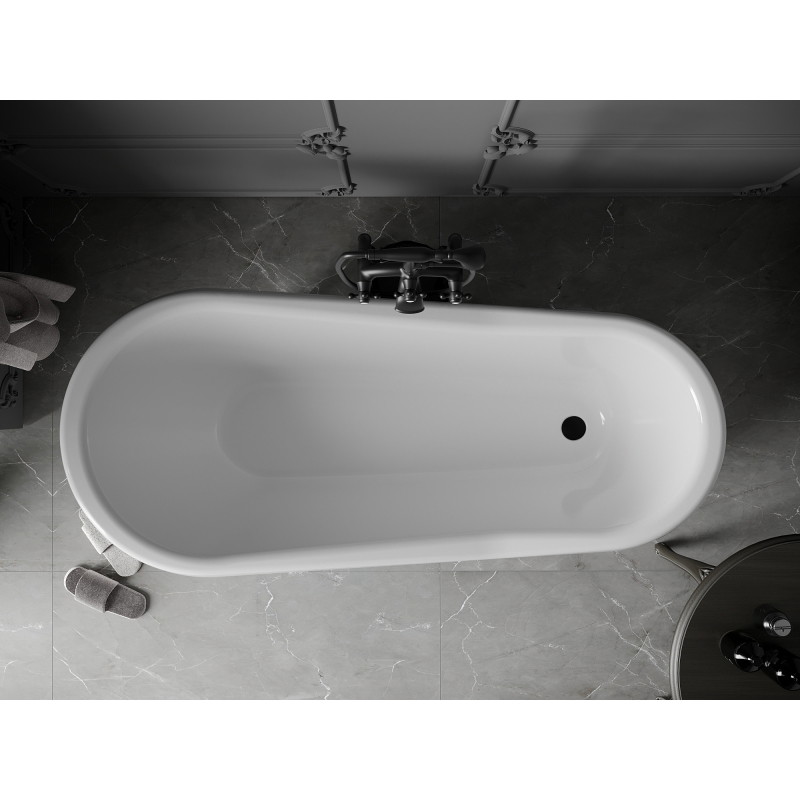 Mexen Retro wanna wolnostojąca 170 x 75 cm, biała, nogi czarne - 53251707500-70