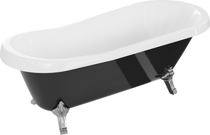 Mexen Retro wanna wolnostojąca 170 x 75 cm, biała/czarna, nogi chrom - 53251707575-00