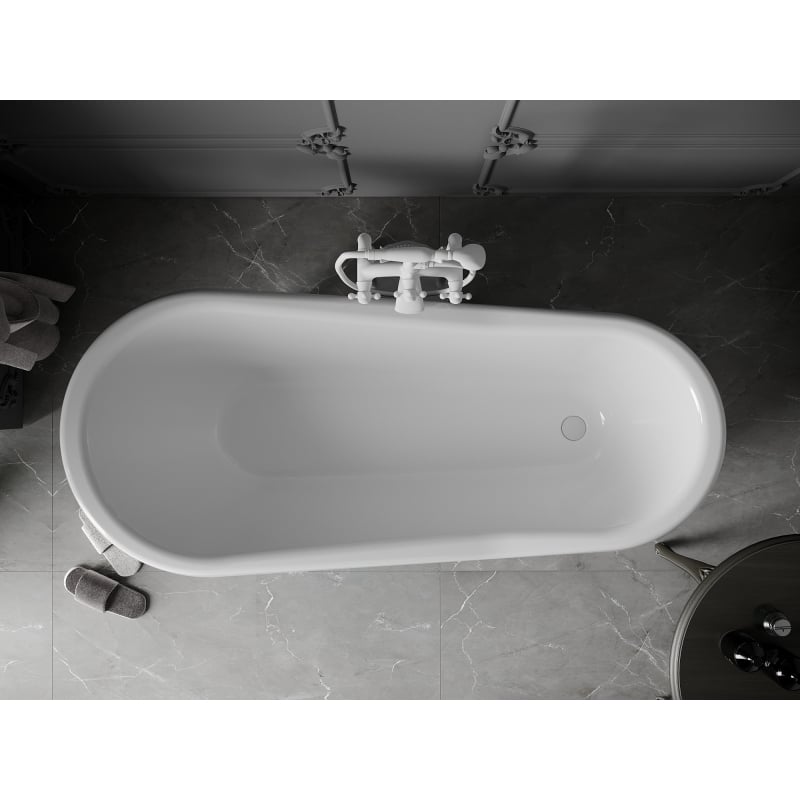 Mexen Retro wanna wolnostojąca 170 x 75 cm, biała/czarna, nogi białe - 53251707575-20