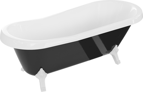 Mexen Retro wanna wolnostojąca 170 x 75 cm, biała/czarna, nogi białe - 53251707575-20