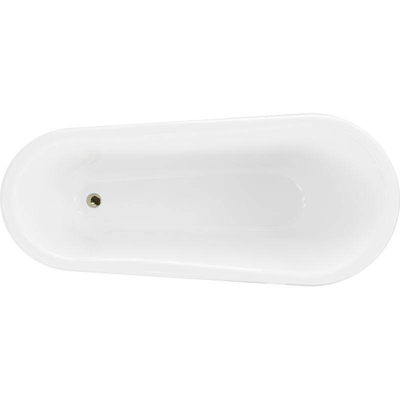 Mexen Retro wanna wolnostojąca 170 x 75 cm, biała/czarna, nogi złote - 53251707575-50