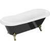 Mexen Retro wanna wolnostojąca 170 x 75 cm, biała/czarna, nogi złote - 53251707575-50