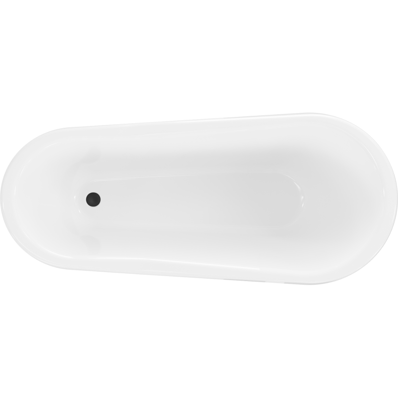 Mexen Retro wanna wolnostojąca 170 x 75 cm, biała/czarna, nogi czarne - 53251707575-70
