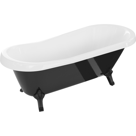 Mexen Retro wanna wolnostojąca 170 x 75 cm, biała/czarna, nogi czarne - 53251707575-70
