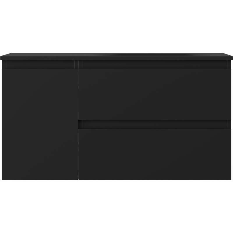 Mexen Orio szafka łazienkowa 90 cm z umywalką Vela prawą, 2S, 1D, czarna mat - 91A13-09047-3-BBFFF71-W23P71