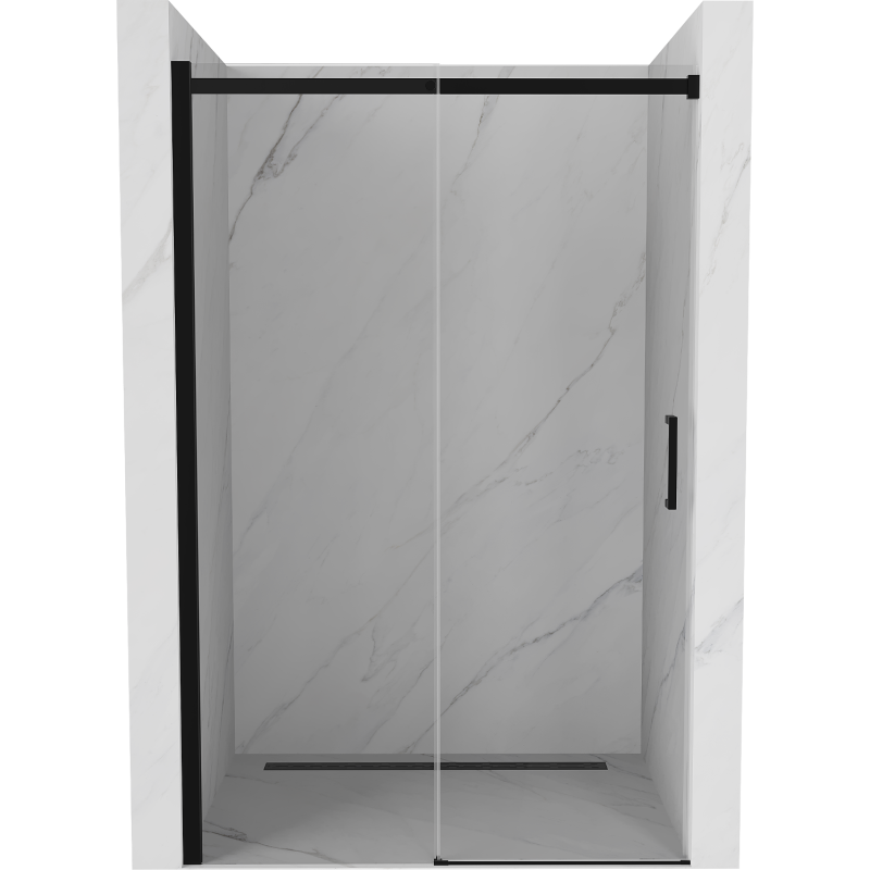 Mexen Omega drzwi prysznicowe rozsuwane 120 cm, transparent, czarne - 825-120-000-70-00