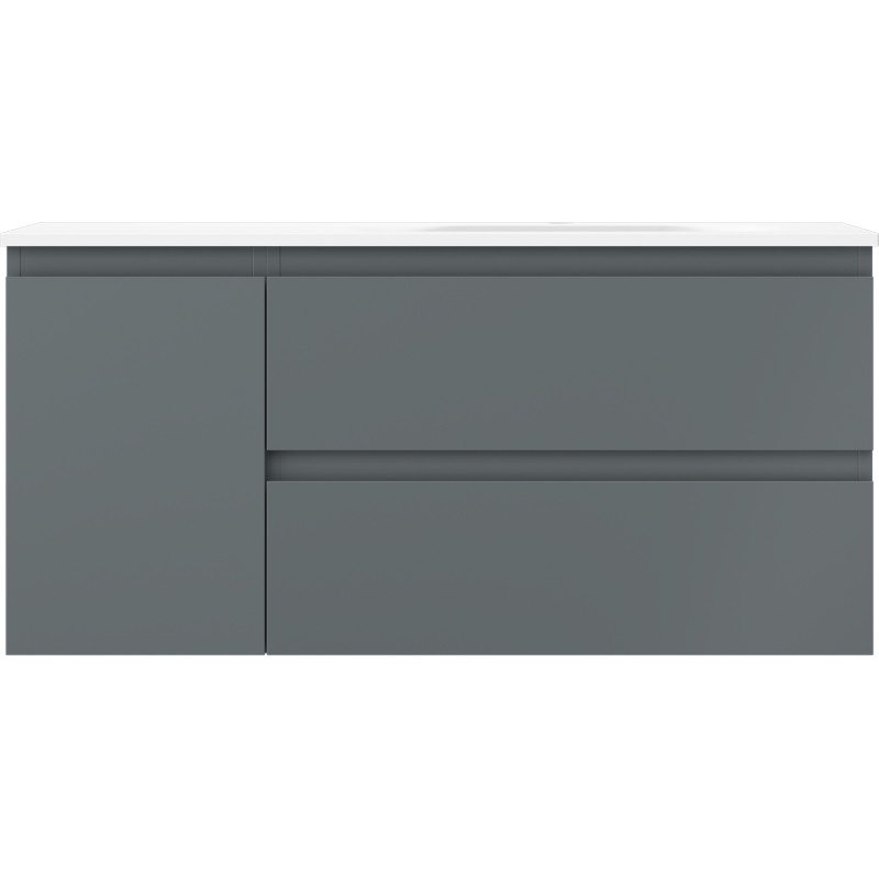 Mexen Orio szafka łazienkowa 100 cm z umywalką Vela prawą, 2S, 1D, grafit mat/biała mat - 91A13-10047-3-BBFFF66-W23P01