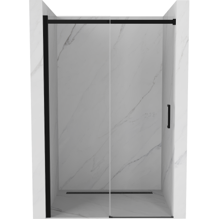 Mexen Omega drzwi prysznicowe rozsuwane 140 cm, transparent, czarne -825-140-000-70-00