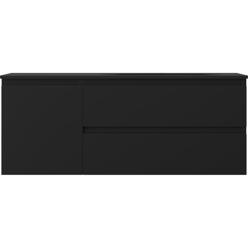 Mexen Orio szafka łazienkowa 120 cm z umywalką Vela prawą, 2S, 1D, czarna mat - 91A13-12047-3-BBFFF71-W23P71