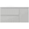 Mexen Rivel szafka łazienkowa 90 cm z umywalką Vela lewą, 2S, 1D, ryflowana, szara mat/biała mat - 91A23-09047-3-BBFFF62-W23L01