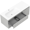 Mexen Rivel szafka łazienkowa 120 cm z umywalką Vela lewą, 2S, 1D, ryflowana, szara mat/biała mat - 91A23-12047-3-BBFFF62-W23L01