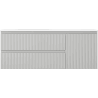 Mexen Rivel szafka łazienkowa 120 cm z umywalką Vela lewą, 2S, 1D, ryflowana, szara mat/biała mat - 91A23-12047-3-BBFFF62-W23L01