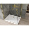 Mexen Omega kabina prysznicowa rozsuwana 130 x 80 cm, transparent, złota + brodzik Flat - 825-130-080-50-00-4010