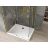 Mexen Omega kabina prysznicowa rozsuwana 130 x 80 cm, transparent, złota + brodzik Flat - 825-130-080-50-00-4010