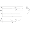 Mexen Rivel szafka łazienkowa 120 cm z umywalką Vela prawą, 2S, 1D, ryflowana, czarna mat - 91A23-12047-3-BBFFF71-W23P71