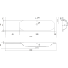 Mexen Rivel szafka łazienkowa 160 cm z umywalką Vela prawą, 2S, 1D, ryflowana, czarna mat - 91A23-16047-3-BBFFF71-W23P71