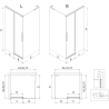 Mexen Rox L kabina prysznicowa rozsuwana 120 x 85 cm, transparent, złota - 8C2L-120-085-50-00