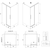 Mexen Rox L kabina prysznicowa rozsuwana prawa 90 x 90 cm, czarna kratka , czarna - 8C2L-090-090-70-77-P