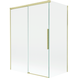 Mexen Rox parawan nawannowy 2-skrzydłowy rozsuwany 120 + 70 x 150 cm, transparent, złoty szczotkowany - 8C9-120-070-55-00
