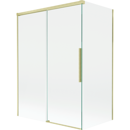 Mexen Rox parawan nawannowy 2-skrzydłowy rozsuwany 120 + 70 x 150 cm, transparent, złoty szczotkowany - 8C9-120-070-55-00