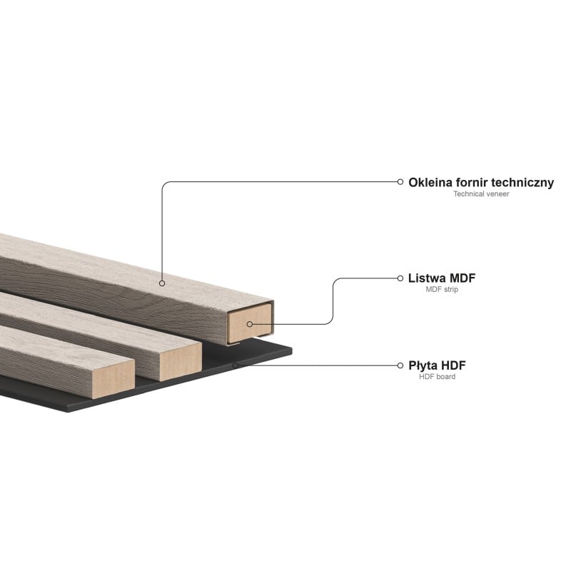 Mexen Lam-B lamele ścienne 275 x 30 cm, płyta HDF 4 mm, fornir techniczny, Teak Złocisty - S100-275307-3015-014