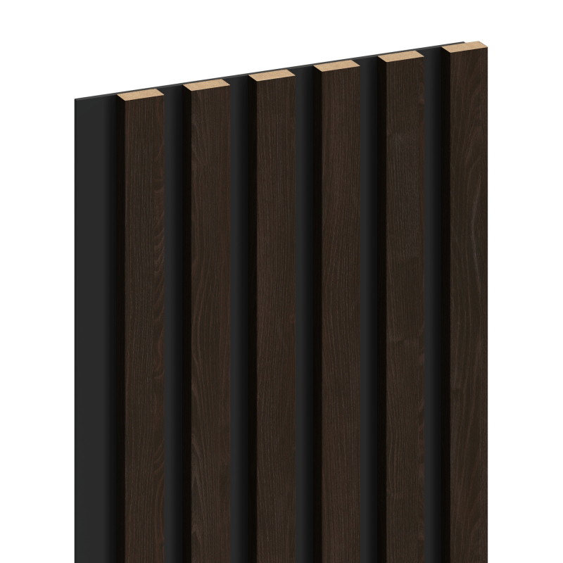 Mexen Lam-B lamele ścienne 275 x 30 cm, płyta HDF 4 mm, fornir techniczny, Heban Brązowy - S100-275307-3015-022