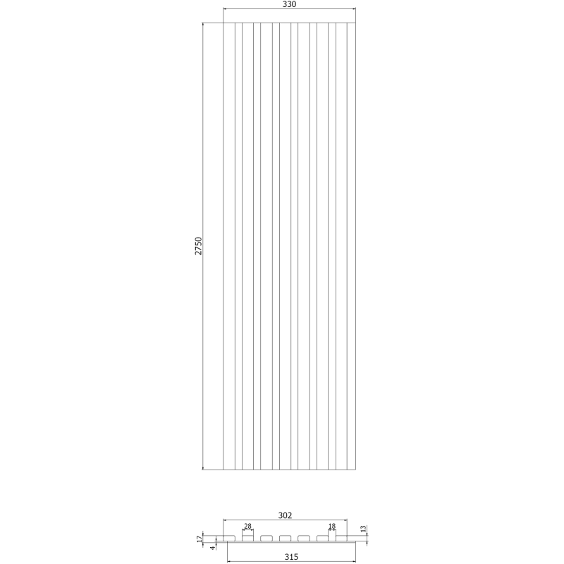 Mexen Lam-B lamele ścienne 275 x 31,5 cm, płyta HDF 4 mm, Dąb Miodowy - S100-275317-2812-066