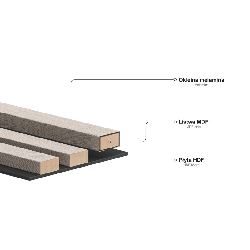 Mexen Lam-B lamele ścienne 275 x 31,5 cm, płyta HDF 4 mm, Dąb Miodowy - S100-275317-2812-066