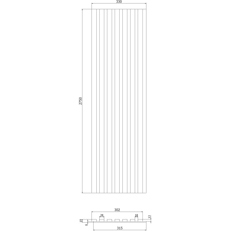 Mexen Lam-F lamele ścienne akustyczne 275 x 31,5 cm, filc 6 mm, Dąb Bielony - S105-275317-2812-064