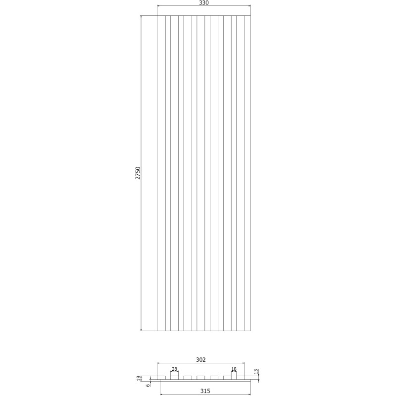 Mexen Lam-F lamele ścienne akustyczne 275 x 31,5 cm, filc 6 mm, Dąb Klasyczny - S105-275317-2812-072