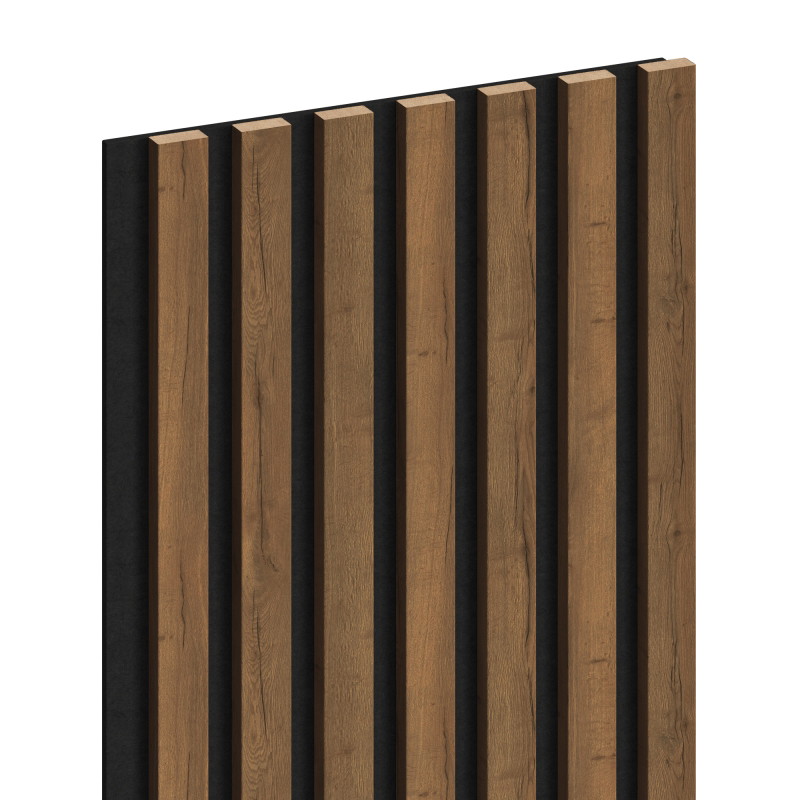 Mexen Lam-F lamele ścienne akustyczne 275 x 31,5 cm, filc 6 mm, Dąb Mocca - S105-275317-2812-074