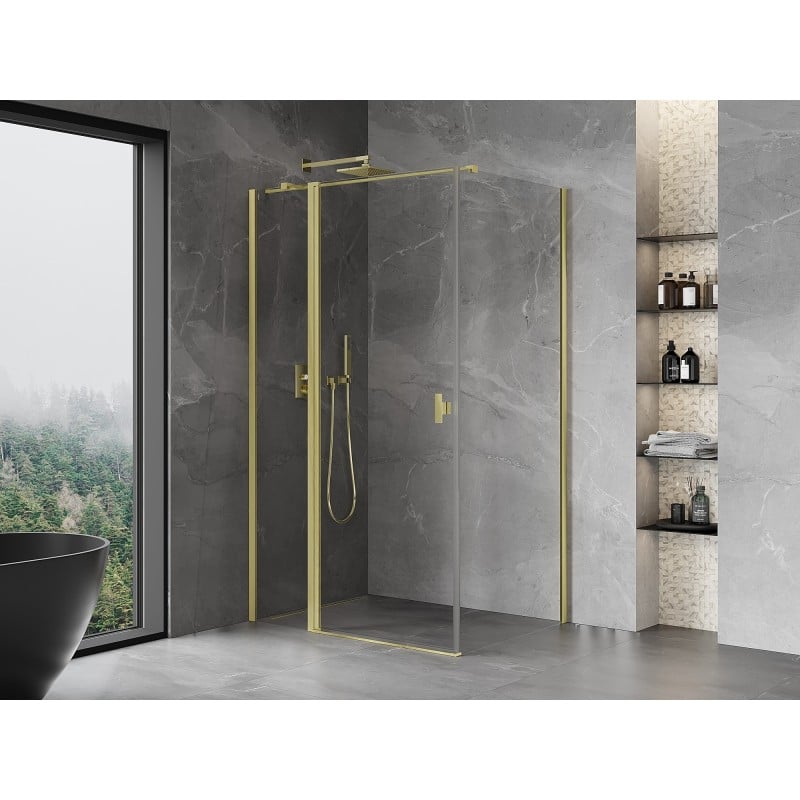 Mexen Mist T kabina prysznicowa uchylna 85 x 95 cm, transparent, złota szczotkowana - 8A4T-085-095-55-00