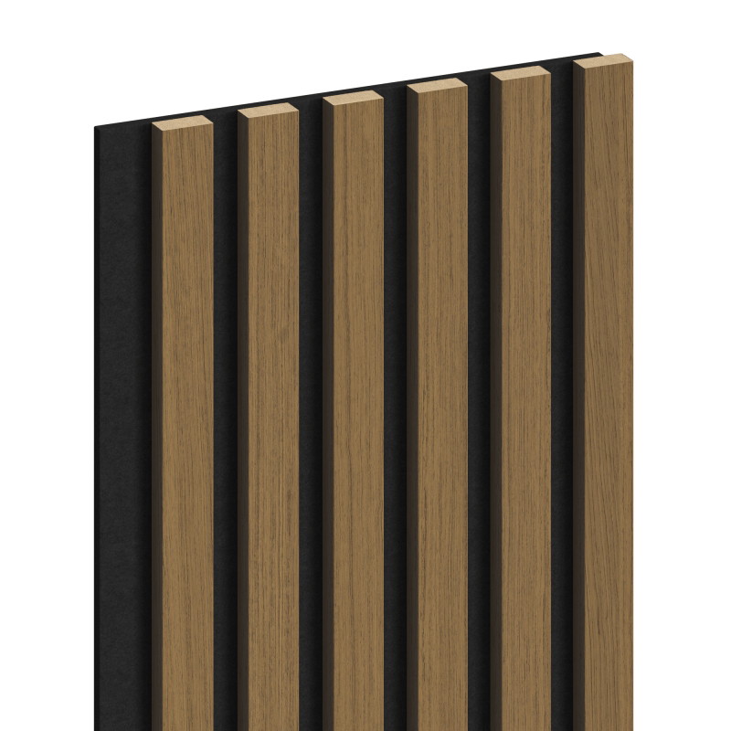 Mexen Lam-F lamele ścienne akustyczne 275 x 30 cm, filc 8 mm, fornir techniczny, Teak Złocisty - S105-275307-3015-014