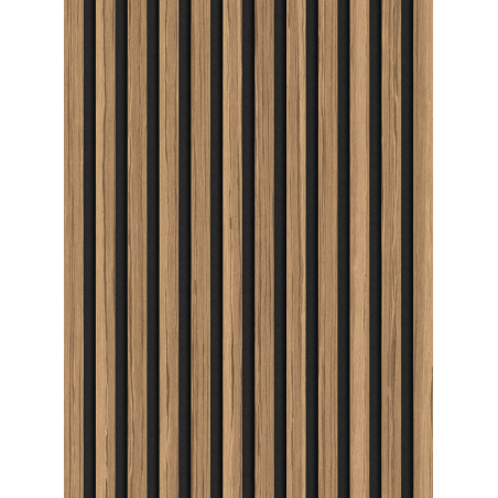 Mexen Lam-F lamele ścienne akustyczne 275 x 30 cm, filc 8 mm, fornir techniczny, Orzech Jasny - S105-275307-3015-017