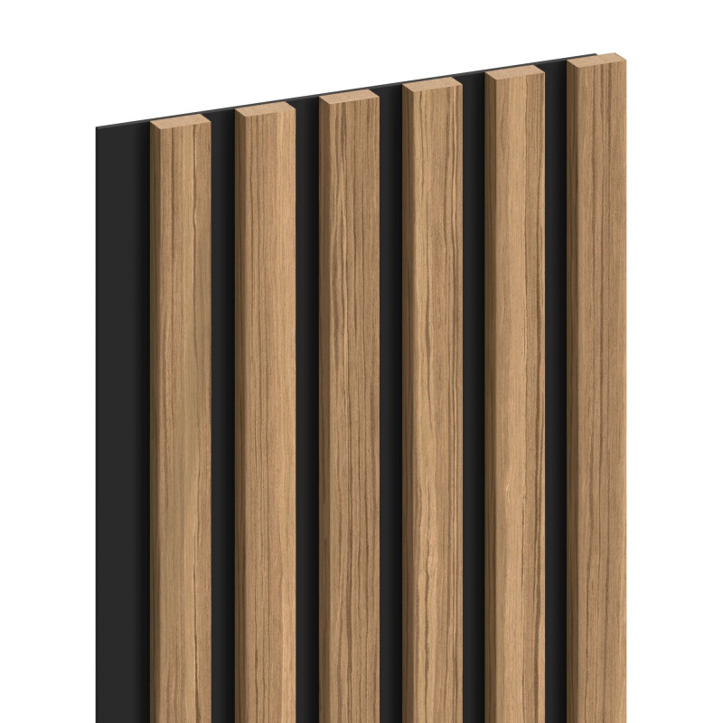 Mexen Lam-B lamele ścienne 275 x 30 cm, płyta HDF 4 mm, fornir techniczny, Orzech Jasny - S100-275307-3015-017