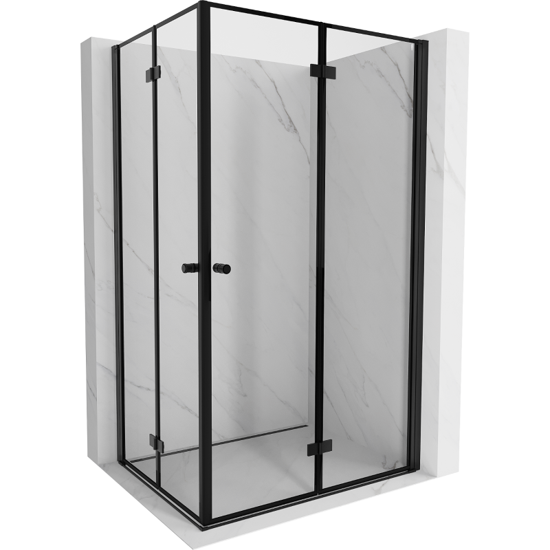 Mexen Mist-F Duo kabina prysznicowa składana prawa 80 x 90 cm, czarna ramka, czarna -  8A6-080L-090P-70-70