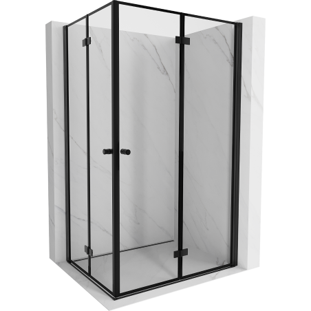 Mexen Mist-F Duo kabina prysznicowa składana prawa 80 x 90 cm, czarna ramka, czarna -  8A6-080L-090P-70-70