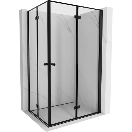 Mexen Mist-F Duo kabina prysznicowa składana prawa 110 x 120 cm, czarna ramka, czarna -  8A6-110L-120P-70-70